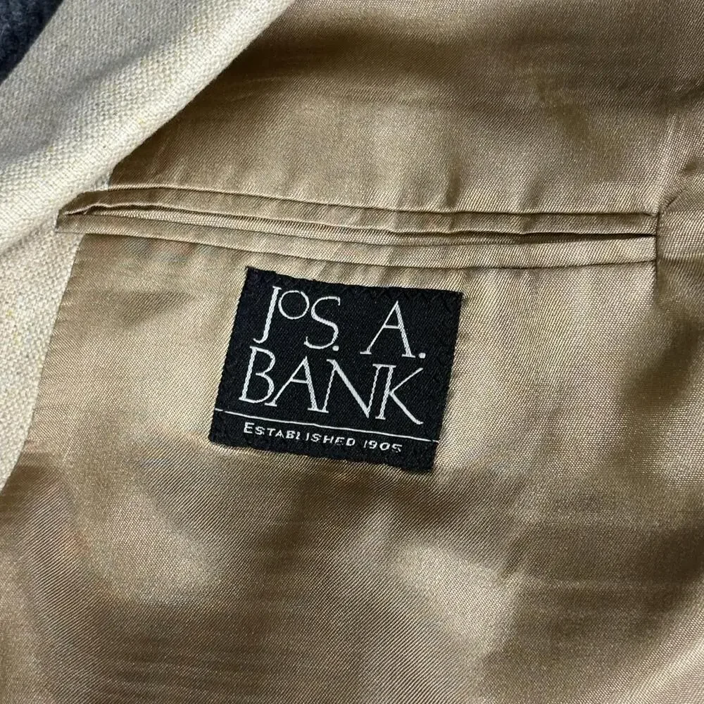 Jos. A. Bank Blazer Mens 48 Long Beige Silk Sport Coat Jacket Classic Fit